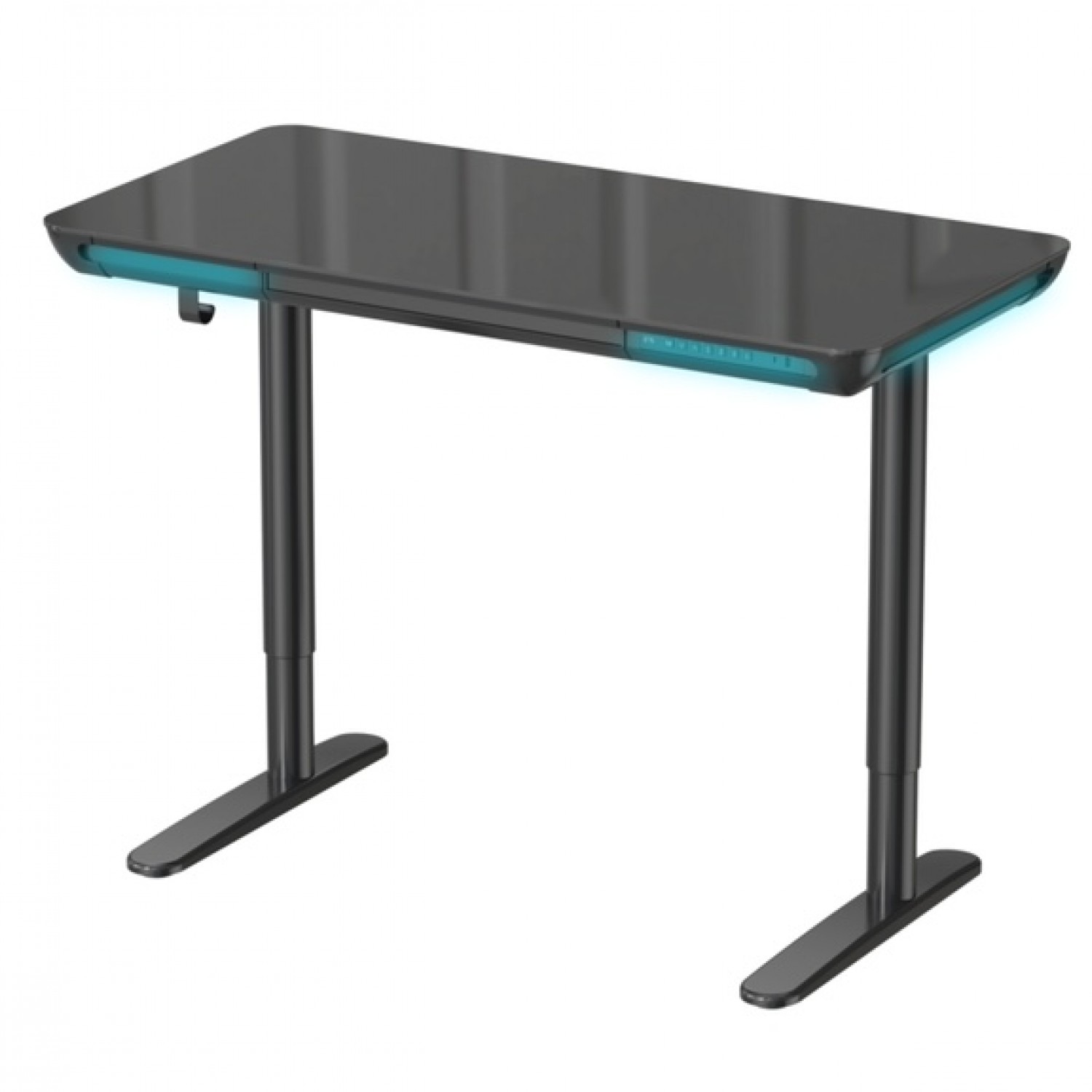Gaming E-DESK G3 120x60cm / Γυαλινη επιφανεια / Ρυθμιζομενο Υψος / RGB LED / USB& C-TYPE  Θυρες / Συρταρι Αποθηκευσης Χρωμα Μαυρο 