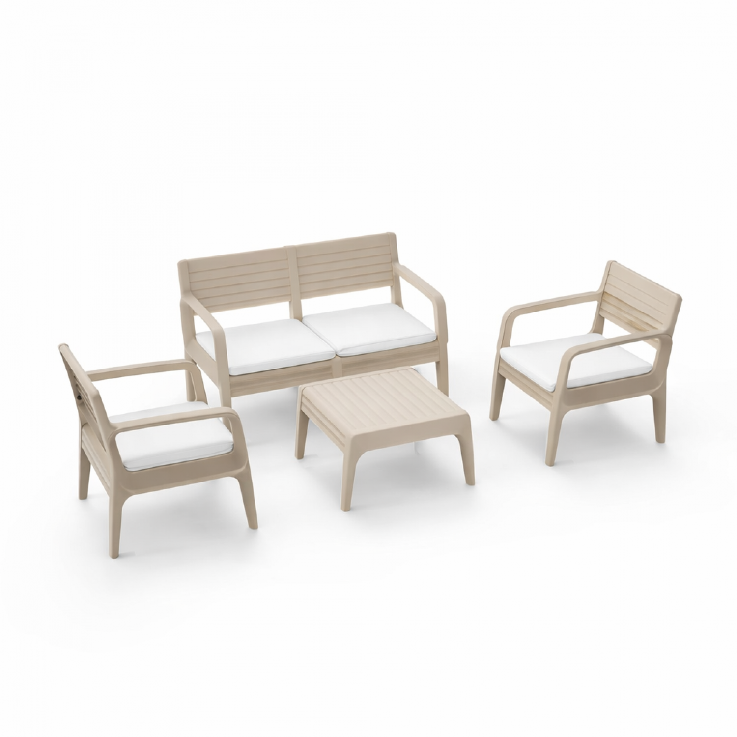 Σετ Καθιστικού Κήπου 4 Τεμαχίων διθέσιο cappucino ΙΟΣ