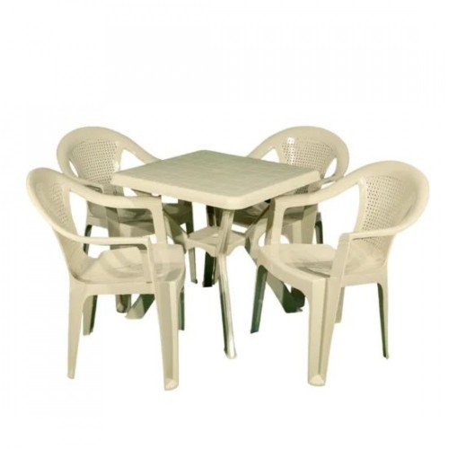 ΣΕΤ ΤΡΑΠΕΖΑΡΙΑΣ ΚΗΠΟΥ ΑΦΡΟΔΙΤΗ 5 ΤΕΜ 70x70x72cm ΜΠΕΖ 6632