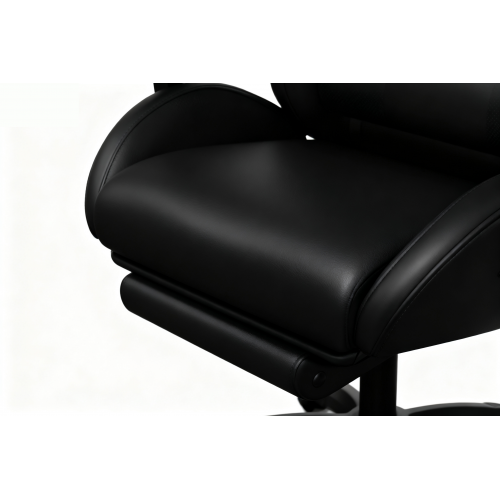 Καρέκλα γραφείου gaming με RGB φωτισμό δερματίνης, ανάκλιση και υποπόδιο σε μαύρο
