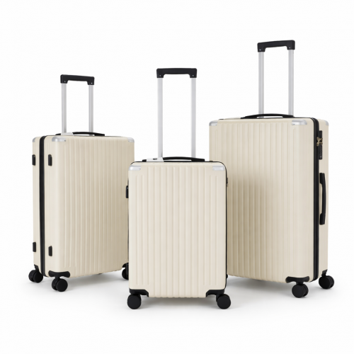 Σετ Βαλίτσες 3 Τεμαχίων 20″-24″-28″ – Σκληρές, Ελαφριές & Ανθεκτικές – ΕΚΡΟΥ-ΜΑΥΡΟ 