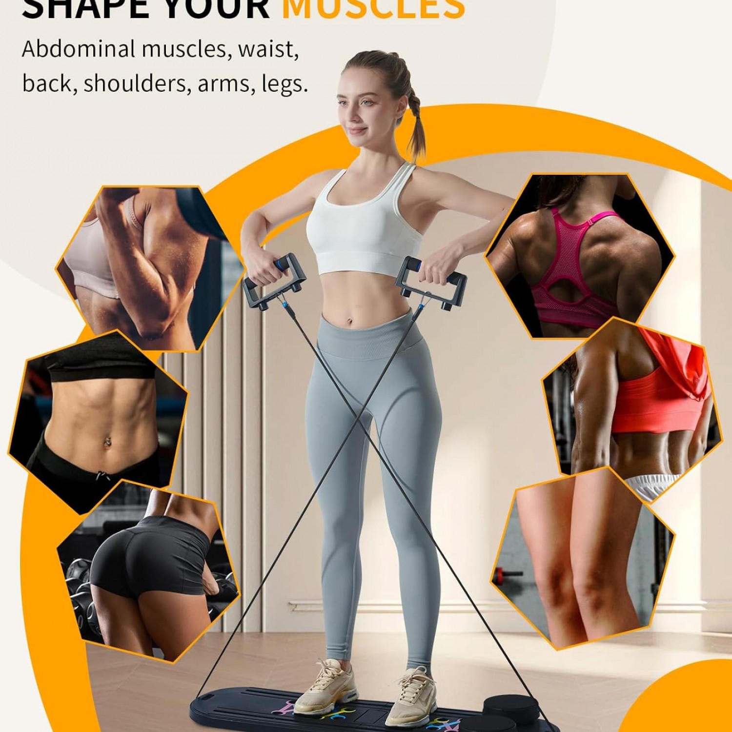 Multi-Function Push Up Board με Λάστιχα Αντίστασης & Σύστημα Ολίσθησης – Full Body Training