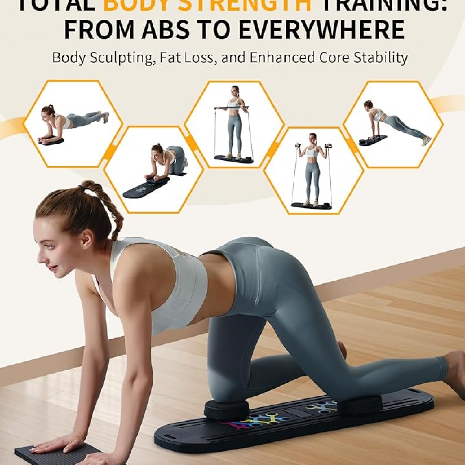 Multi-Function Push Up Board με Λάστιχα Αντίστασης & Σύστημα Ολίσθησης – Full Body Training