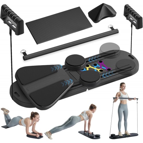 Multi-Function Push Up Board με Λάστιχα Αντίστασης & Σύστημα Ολίσθησης – Full Body Training