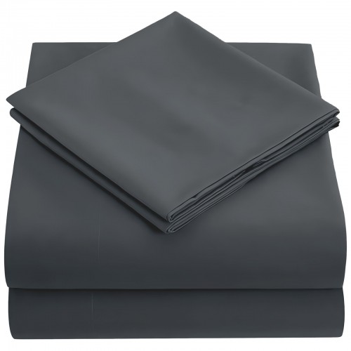 Σετ σεντόνια 4 τμχ 220x240 100% βαμβάκι  ΣΚο΄υρο γκρί