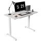 Gaming E-DESK G6 120x60cm / Γυαλινη επιφανεια / Ρυθμιζομενο Υψος / USB& C-TYPE  Θυρες / Συρταρι Αποθηκευσης Χρωμα λευκο