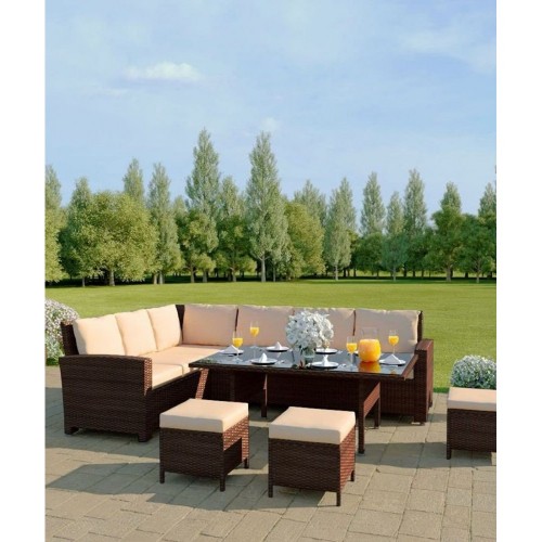 ΣΕΤ ΣΑΛΟΝΙ ΓΩΝΙΑ VENEZUELA 6ΤΜΧ 10 ΘΕΣΕΩΝ RATTAN WICKER ΚΑΦΕ-ΜΟΚΑ ΜΑΞΙΛΑΡΙΑ 18240