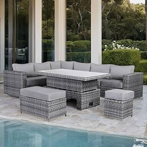 ΣΕΤ ΣΑΛΟΝΙ ΓΩΝΙΑ TOKYO 5ΤΜΧ 10 ΘΕΣΕΩΝ RATTAN WICKER ΓΚΡΙ ΜΙΞ-ΓΚΡΙ ΜΑΞΙΛΑΡΙΑ 189240