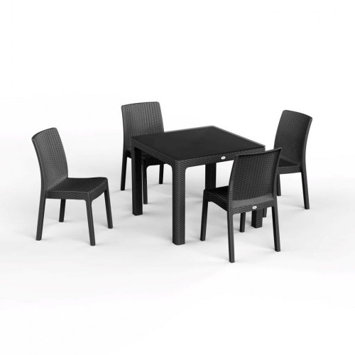 ΣΕΤ RIO ΠΟΛΥΠΡΟΠΥΛΕΝΙΟΥ RATTAN 5 ΤΜΧ ΧΡΩΜΑ ΑΝΘΡΑΚΙ