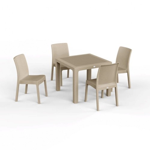 ΣΕΤ RIO ΠΟΛΥΠΡΟΠΥΛΕΝΙΟΥ RATTAN 5 ΤΜΧ ΧΡΩΜΑ CAPPUCCINO