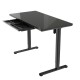 Gaming E-DESK G6 120x60cm / Γυαλινη επιφανεια / Ρυθμιζομενο Υψος  / USB& C-TYPE  Θυρες / Συρταρι Αποθηκευσης χρωμα Μαυρο 