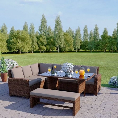 ΣΕΤ ΣΑΛΟΝΙ ΓΩΝΙΑ ALASKA 4ΤΜΧ 9 ΘΕΣΕΩΝ RATTAN WICKER ΚΑΦΕ-ΜΟΚΑ ΜΑΞΙΛΑΡΙΑ 189241