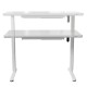 Gaming E-DESK G6 120x60cm / Γυαλινη επιφανεια / Ρυθμιζομενο Υψος / USB& C-TYPE  Θυρες / Συρταρι Αποθηκευσης Χρωμα λευκο