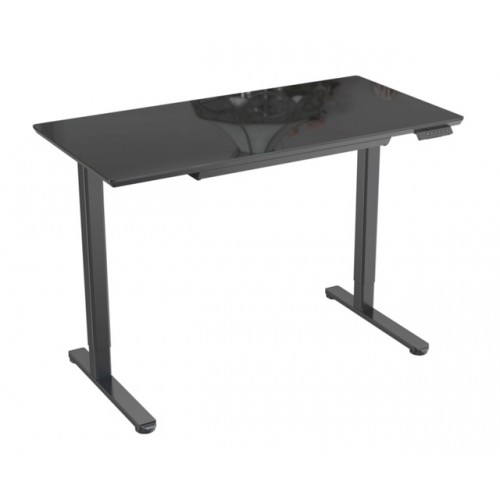 Γραφειο E-DESK G5 120X60 /Γυαλινη Επιφανεια / Ρυθμιζομενο Υψος / Συρταρι Αποθηκευσης Χρωμα Μαυρο