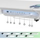 Gaming E-DESK G3 120x60cm / Γυαλινη επιφανεια / Ρυθμιζομενο Υψος / RGB LED / USB& C-TYPE  Θυρες / Συρταρι Αποθηκευσης Χρωμα Λευκο 