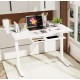 Gaming E-DESK G6 120x60cm / Γυαλινη επιφανεια / Ρυθμιζομενο Υψος / USB& C-TYPE  Θυρες / Συρταρι Αποθηκευσης Χρωμα λευκο