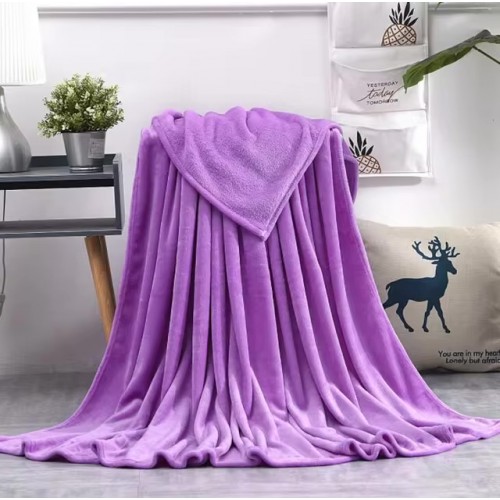 Κουβέρτα Fleece υπέρδιπλη 220*240 βελούδινη Μωβ 