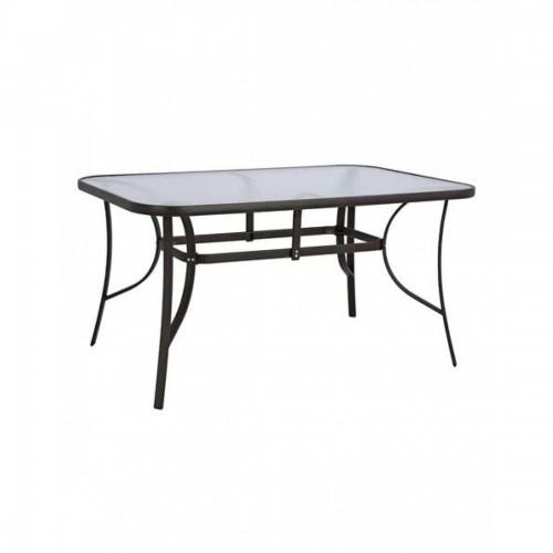 ΤΡΑΠΕΖΙ BRUNO 150X90Χ72Υεκ. ΚΑΦΕ ΜΕΤΑΛΛΙΚΟ ΜΕ ΓΥΑΛΙΝΗ ΕΠΙΦΑΝΕΙΑ 24618