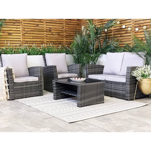 ΣΕΤ ΣΑΛΟΝΙ 4ΤΜΧ MALTA RATTAN WICKER ΓΚΡΙ-ΓΚΡΙ ΜΑΞΙΛΑΡΙΑ