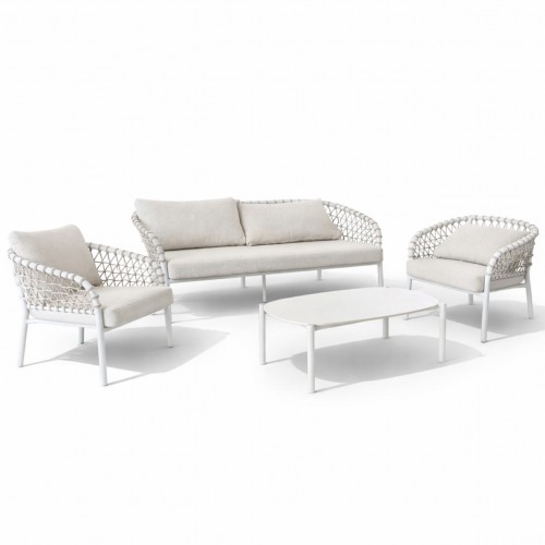 Luxury Σετ Καθιστικού 4 ΤΜΧ Εξωτερικού Χώρου με Πέτρινο Τραπεζάκι