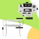 Gaming E-DESK G3 120x60cm / Γυαλινη επιφανεια / Ρυθμιζομενο Υψος / RGB LED / USB& C-TYPE  Θυρες / Συρταρι Αποθηκευσης Χρωμα Λευκο 