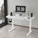 Gaming E-DESK G3 120x60cm / Γυαλινη επιφανεια / Ρυθμιζομενο Υψος / RGB LED / USB& C-TYPE  Θυρες / Συρταρι Αποθηκευσης Χρωμα Λευκο 