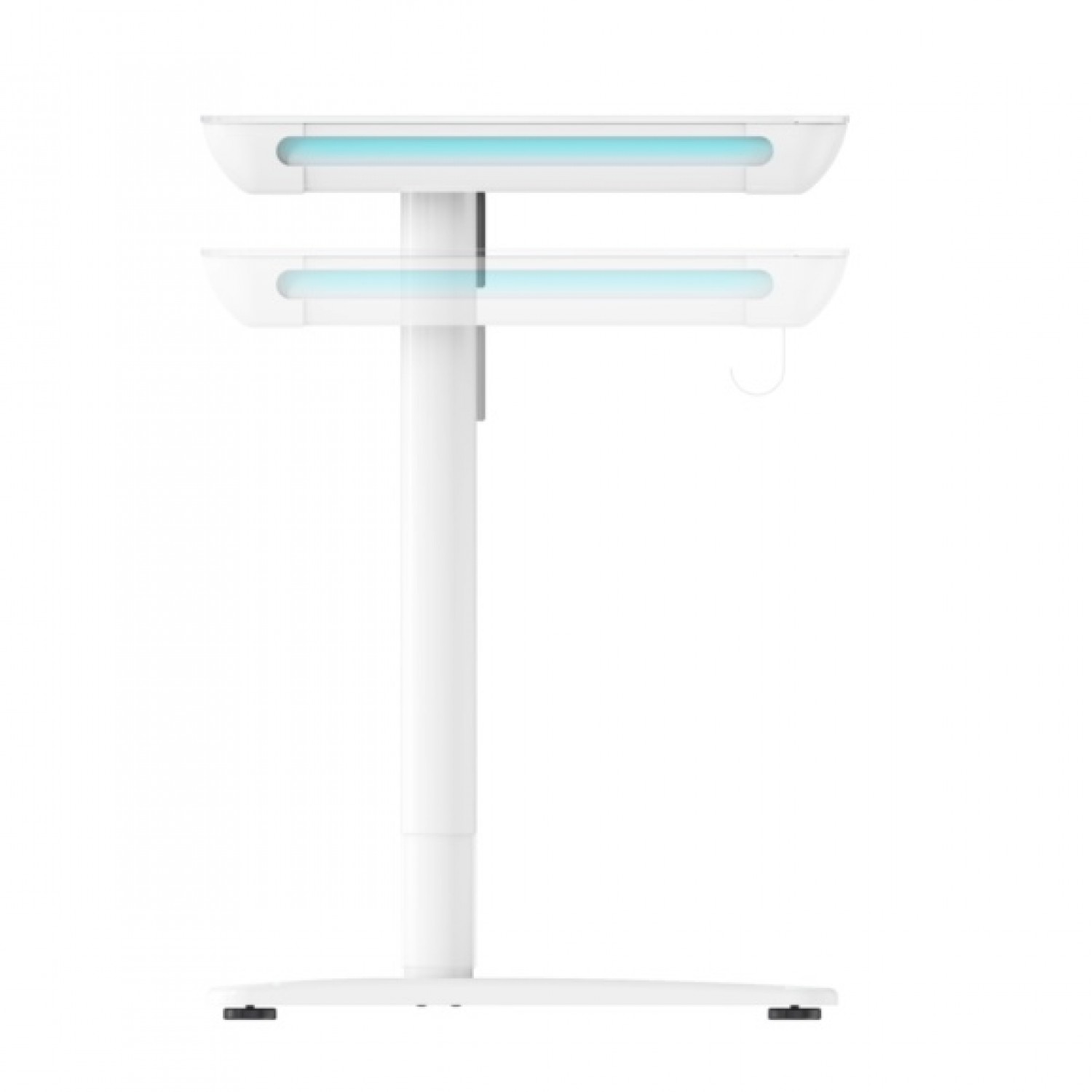 Gaming E-DESK G3 120x60cm / Γυαλινη επιφανεια / Ρυθμιζομενο Υψος / RGB LED / USB& C-TYPE  Θυρες / Συρταρι Αποθηκευσης Χρωμα Λευκο 