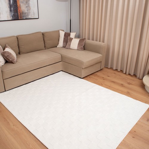 Γούνινο Χαλί Rabbit Kare FUR GEL 160x210cm Λευκό
