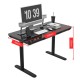 Gaming E-DESK G3 120x60cm / Γυαλινη επιφανεια / Ρυθμιζομενο Υψος / RGB LED / USB& C-TYPE  Θυρες / Συρταρι Αποθηκευσης Χρωμα Μαυρο 
