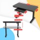 Gaming E-DESK G3 120x60cm / Γυαλινη επιφανεια / Ρυθμιζομενο Υψος / RGB LED / USB& C-TYPE  Θυρες / Συρταρι Αποθηκευσης Χρωμα Μαυρο 