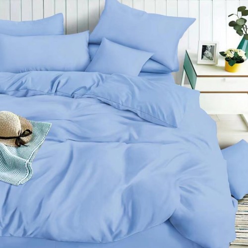 Σετ σεντόνια διπλά 4 τμχ 220x240 70% βαμβάκι - 30% micromodal baby blue