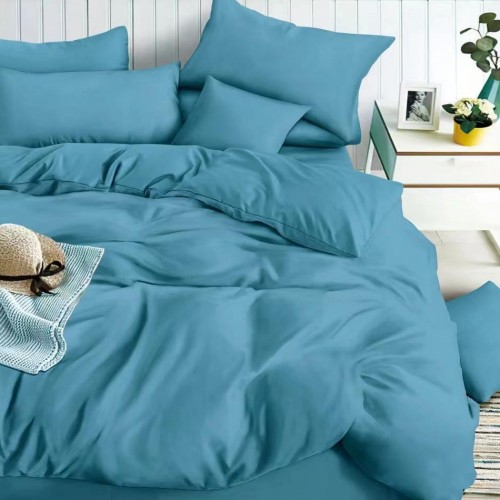 Σετ σεντόνια διπλά 4 τμχ 220x240 70% βαμβάκι - 30% micromodal sky blue
